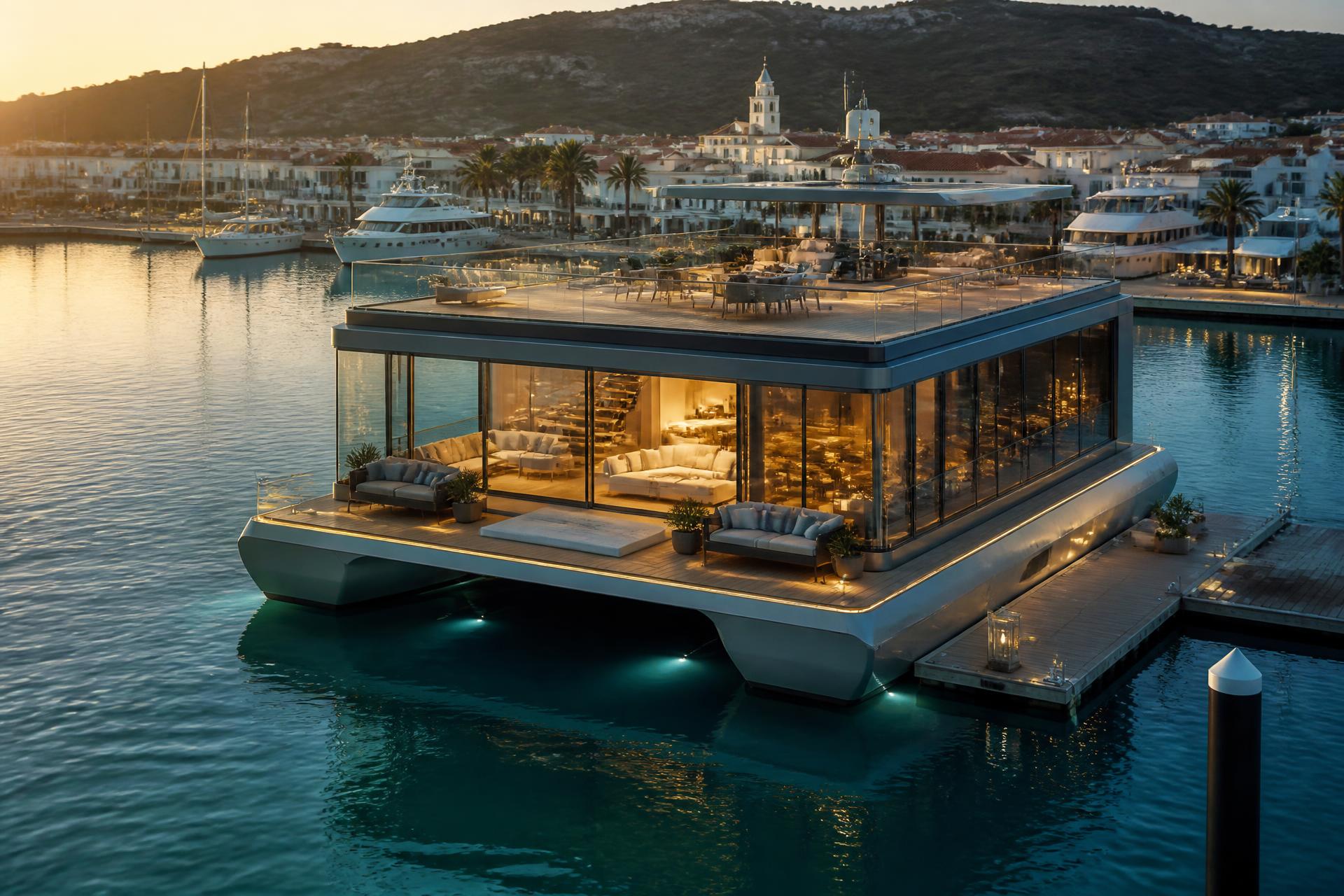 The residence at dusk